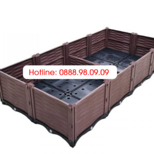 Chậu Ghép Thông Minh Màu Cafe KT 200cm X 100cm X 39cm Có Vách Ngăn Giữa